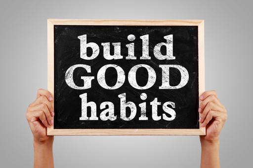 sign saying build good habits