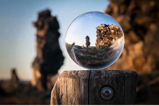 orb with focus shot in blurred background