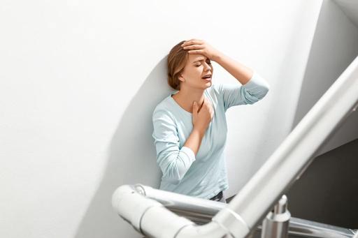 woman having a panic attack