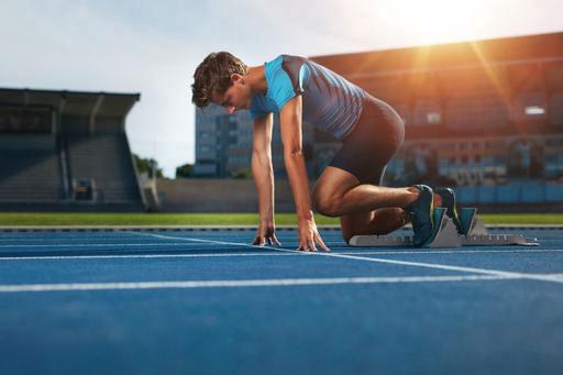 man getting ready to run